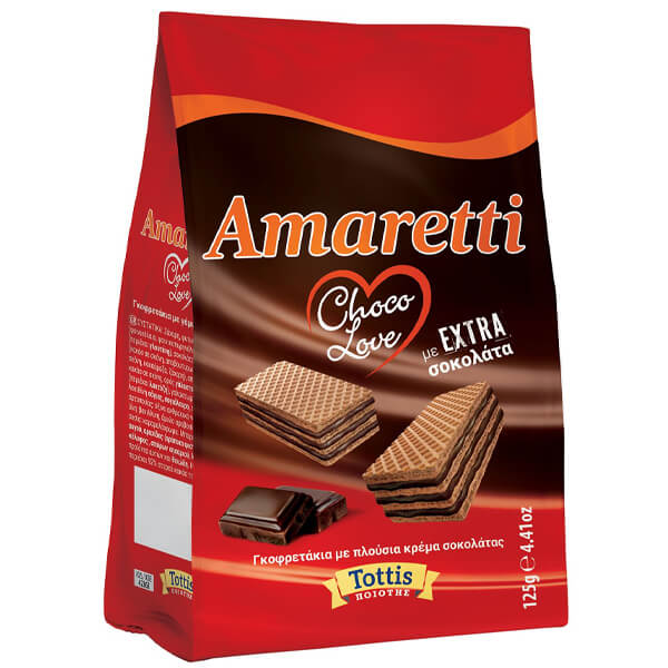 BINGO AMARETTI ΓΚΟΦΡΕΤΑ 125gr. - (CHOCO LOVE EXTRA ΣΟΚΟΛΑΤΑ) (ΣΑΚΟΥΛΑ)Τεμάχια / Κιβώτιο: 12