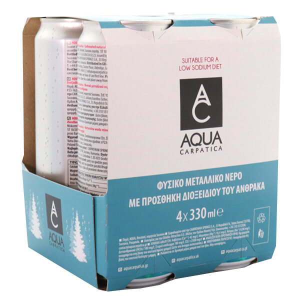 AQUA CARPATICA (4x330ml) - (ΑΝΘΡΑΚΟΥΧΟ ΦΥΣΙΚΟ ΜΕΤΑΛΛΙΚΟ ΝΕΡΟ)Τεμάχια / Κιβώτιο: 6