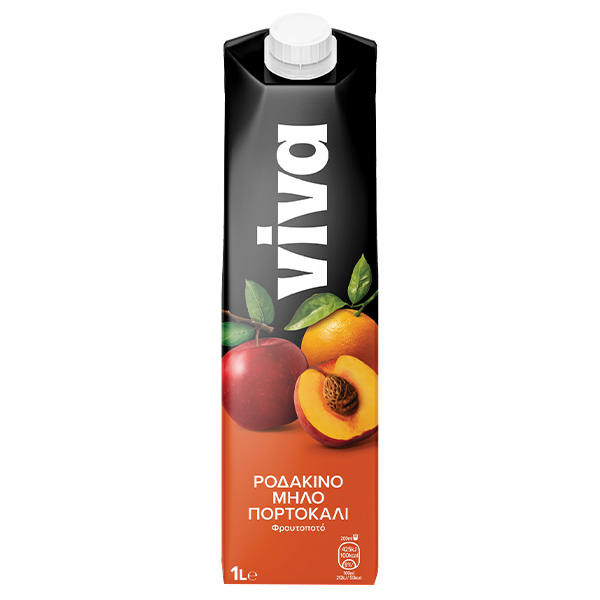 VIVA 1lit - (ΡΟΔΑΚΙΝΟ-ΜΗΛΟ-ΠΟΡΤΟΚΑΛΙ ΦΡΟΥΤΟΠΟΤΟ)Τεμάχια / Κιβώτιο: 12