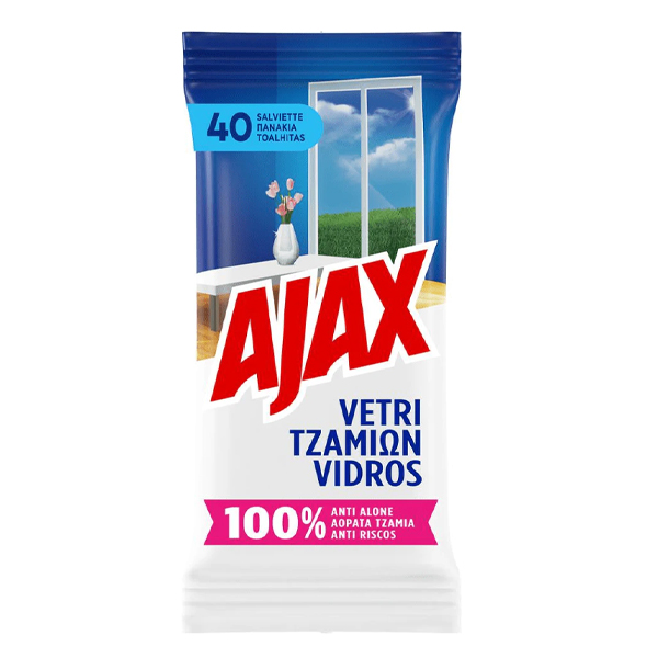 AJAX ΥΓΡΑ ΠΑΝΑΚΙΑ ΓΙΑ ΤΑ ΤΖΑΜΙΑ - (40τεμ.)Τεμάχια / Κιβώτιο: 20