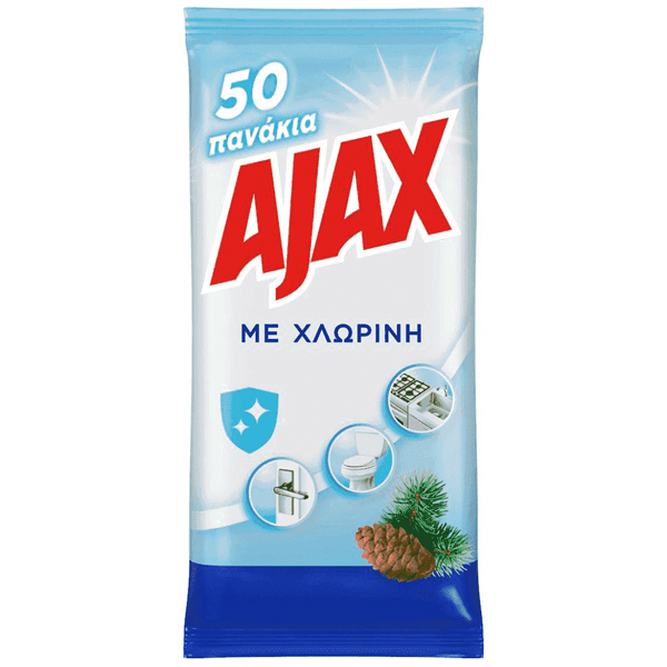 AJAX ΥΓΡΑ ΠΑΝΑΚΙΑ ΜΕ ΧΛΩΡΙΝΗ - (50τεμ.)Τεμάχια / Κιβώτιο: 10