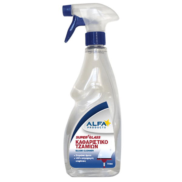 ALFA SUPER GLASS ΚΑΘΑΡΙΣΤΙΚΟ ΤΖΑΜΙΩΝ ΥΓΡΟ 750ml.Τεμάχια / Κιβώτιο: 18