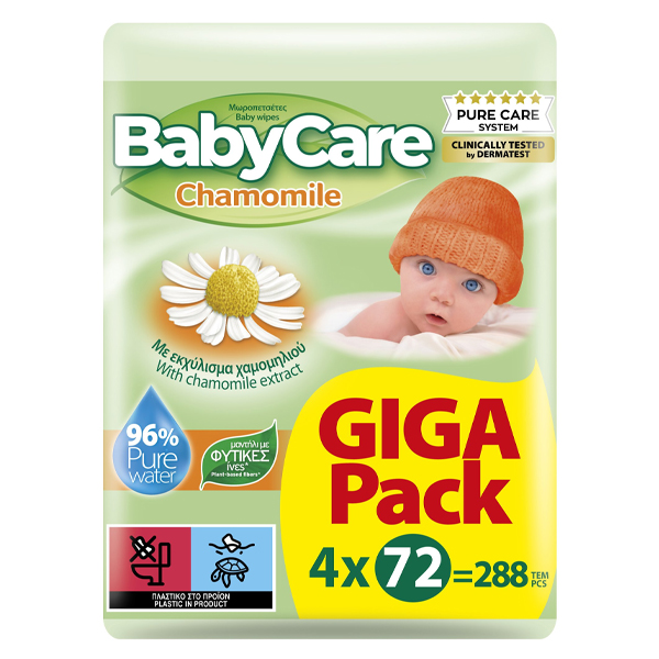 BABYCARE ΜΩΡΟΜΑΝΤΗΛΑ 4x72τεμ. - (CHAMOMILE)Τεμάχια / Κιβώτιο: 6