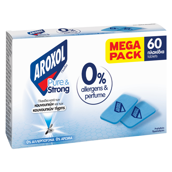 AROXOL ΜΑΤ ΤΑΜΠΛΕΤΕΣ 60τεμ. - (PURE AND STRONG)Τεμάχια / Κιβώτιο: 18