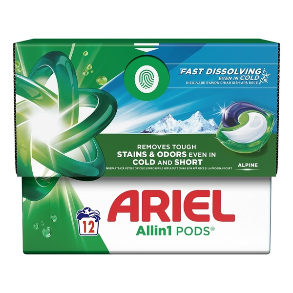 ARIEL ΥΓΡΕΣ ΚΑΨΟΥΛΕΣ ALL IN 1 (12τεμ.) - (ALPINE)Τεμάχια / Κιβώτιο: 4