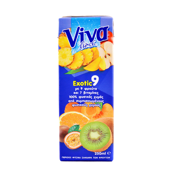 VIVA 250ml - (EXOTIC 100% ΦΥΣΙΚΟΣ ΧΥΜΟΣ)Τεμάχια / Κιβώτιο: 27