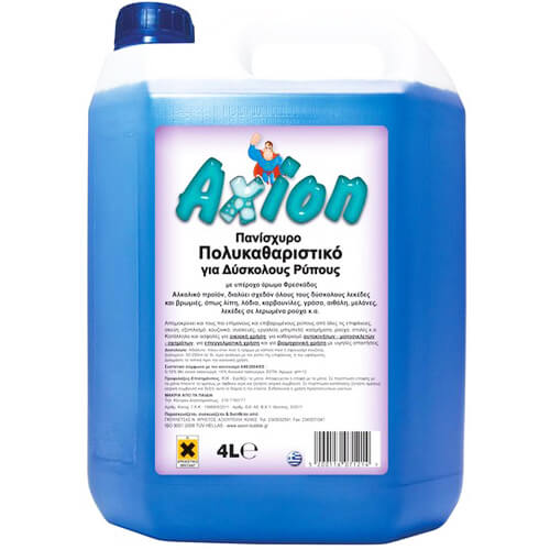 AXION ΠΑΝΙΣΧΥΡΟ ΠΟΛΥΚΑΘΑΡΙΣΤΙΚΟ 4lit - (ΜΠΛΕ)Τεμάχια / Κιβώτιο: 4