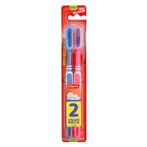 COLGATE ΟΔΟΝΤΟΒΟΥΡΤΣΑ DOUBLE ACTION (2τεμ.) - (MEDIUM)Τεμάχια / Κιβώτιο: 12