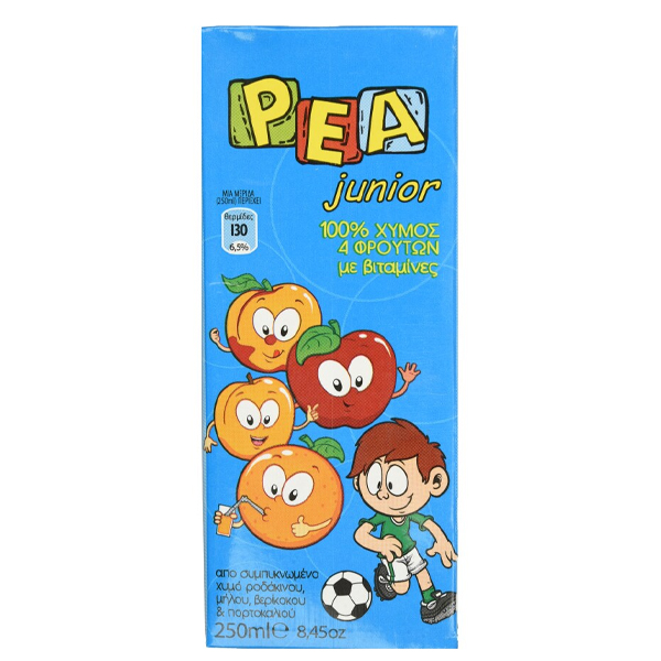 ΡΕΑ ΧΥΜΟΣ 250ml - (JUNIOR ΜΠΛΕ 100% ΦΥΣΙΚΟΣ ΧΥΜΟΣ)Τεμάχια / Κιβώτιο: 27