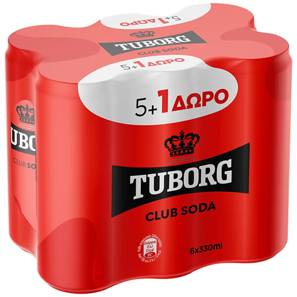 TUBORG CLUB SODA ΚΟΥΤΙ 330ml - (5+1 ΔΩΡΟ)Τεμάχια / Κιβώτιο: 4