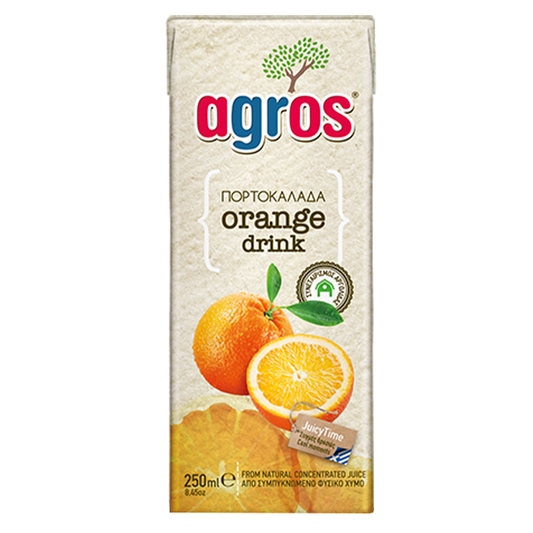 AGROS ΧΥΜΟΣ 250ml - (ΠΟΡΤΟΚΑΛΑΔΑ)Τεμάχια / Κιβώτιο: 27