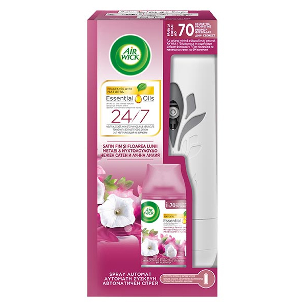 AIR WICK FRESH MATIC ΣΥΣΚΕΥΗ + ΑΝΤ/ΚΟ 250ml - (SMOOTH SATIN & MOON LILY)Τεμάχια / Κιβώτιο: 4