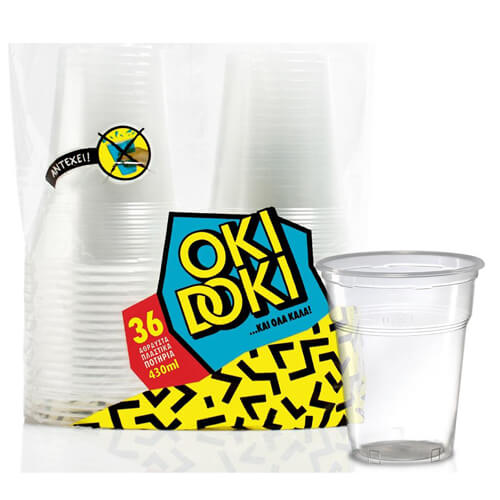 OKI DOKI ΠΛΑΣΤΙΚΟ ΠΟΤΗΡΙ 430ml (36τεμ.) - (ΔΙΑΦΑΝΟ)Τεμάχια / Κιβώτιο: 12