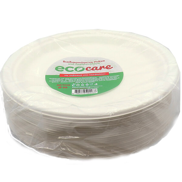 ECOCARE ΒΙΟΔΙΑΣΠΩΜΕΝΑ ΠΙΑΤΑ ΜΕΓΑΛΑ 23cm - (50τεμ.)Τεμάχια / Κιβώτιο: 10