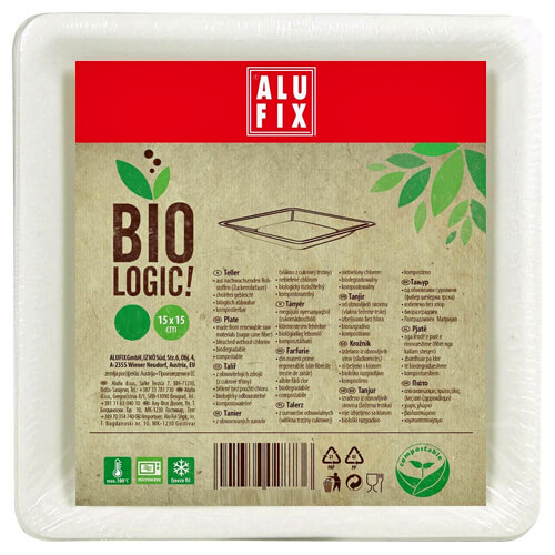 BIOLOGIC! ΒΙΟΔΙΑΣΠΩΜΕΝΑ ΠΙΑΤΑ ΠΟΛΥΓΩΝΙΚΑ 15x15cm (12τεμ.)Τεμάχια / Κιβώτιο: 12