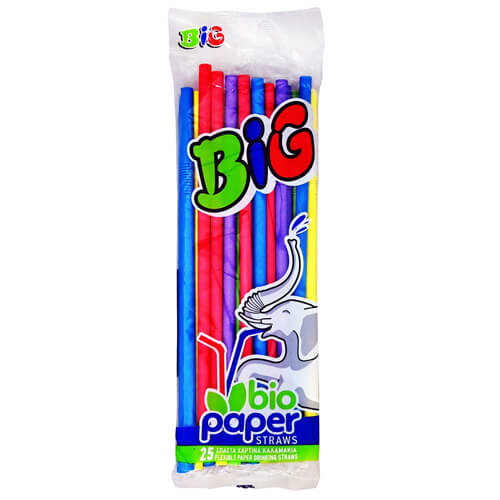 BIO PAPER JUMBO BIG ΚΑΛΑΜΑΚΙ ΣΠΑΣΤΟ 22cm - (ΠΟΛΥΧΡΩΜΟ) (25τεμ.) (ΒΙΟΔΙΑΣΠΩΜΕΝΟ)Τεμάχια / Κιβώτιο: 80