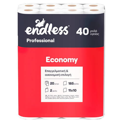 ENDLESS ΧΑΡΤΙ ΥΓΕΙΑΣ ECONOMY 2ply - (67gr. x 40 ΡΟΛΛA)Τεμάχια / Κιβώτιο: 4