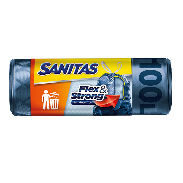 SANITAS ΣΑΚΟΥΛΑ ΑΠΟΡ/ΤΩΝ ΚΟΡΔΟΝΙ (70x95cm)(100 lt) (8τεμ.) - (FLEX AND STRONG)Τεμάχια / Κιβώτιο: 21
