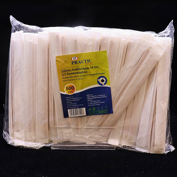 PRACTIC ΑΝΑΔΕΥΤΗΡΑΣ ΞΥΛΙΝΟΣ 1/1 14cm (500τεμ.)Τεμάχια / Κιβώτιο: 10