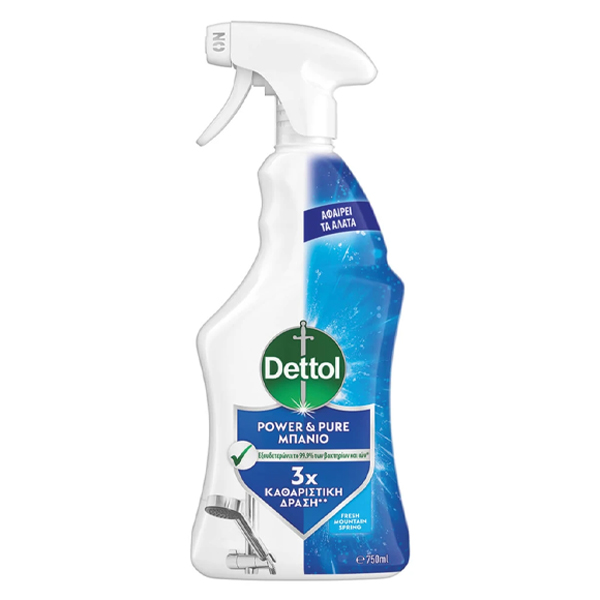 DETTOL POWER & PURE SPRAY ΠΟΛΥΚΑΘΑΡΙΣΤΙΚΟ 750ml - (ΜΠΑΝΙΟ)Τεμάχια / Κιβώτιο: 6