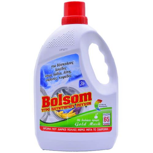 BOLSOM ΥΓΡΟ ΠΛΥΝΤΗΡ.ΡΟΥΧΩΝ 3lit - (GOLD MUSK)Τεμάχια / Κιβώτιο: 4