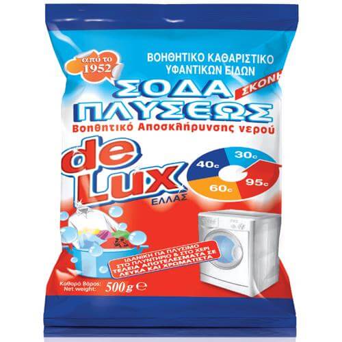 DE LUX ΣΟΔΑ ΠΛΥΣΕΩΣ ΣΚΟΝΗ 500gr.Τεμάχια / Κιβώτιο: 12